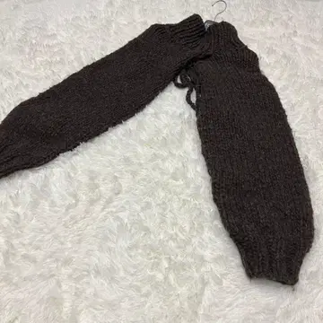 새상품급 ETRE TOKYO 에트레토쿄 핸드 니트 터틀 볼레로 브라운