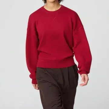 유니클로C 스무스 코튼 크루넥 스웨터 L 사이즈 15RED