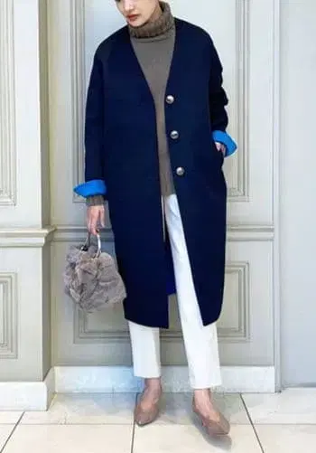 울 리버 리버 노카라 코트