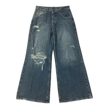 00s y2k archive 배기 플레어 데미지 데님