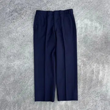 MIYUKILAN 울 100 슬랙스 와이드 스트레이트 네이비
