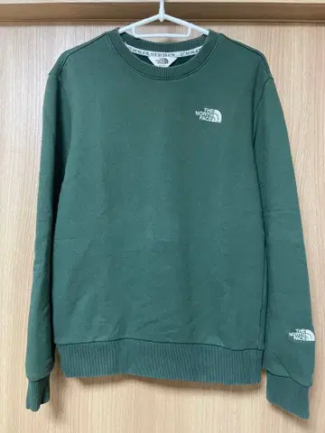 THE NORTH FACE White 크루넥 맨투맨 올리브 그린