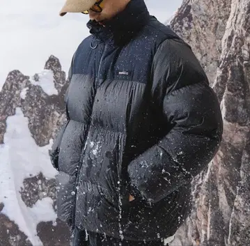 NOTHOMME BLUE 다운 자켓 네이비 블랙 S 사이즈