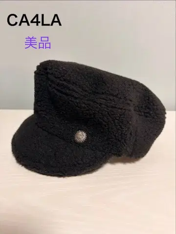 [새상품급] CA4LA 블랙/보아 헌팅 캡 모자 TAM02340