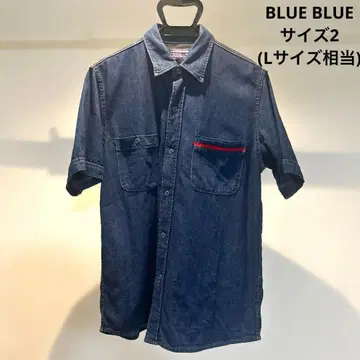 [ 새상품급 ] BLUE BLUE 데님 셔츠 반팔 사이즈 2