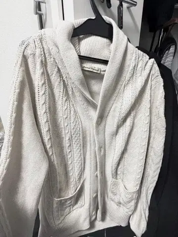 아이보리 케이블 니트 가디건 y2k