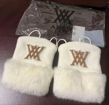 [ 새상품 ] ANEW 플러피 장갑 아이보리 F 사이즈 수납 파우치 포함