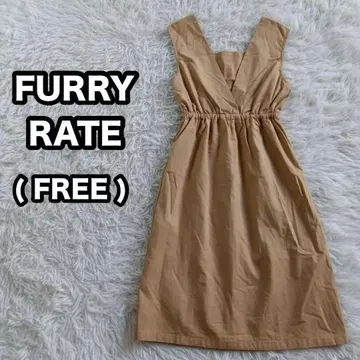 [ FURRY RATE ] 플레어 오버롤 스커트 베이지 내추럴 원피스