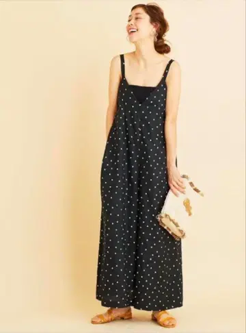 택 포함 새상품 테레데란 린넨 도트 살로펫