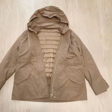 쿠미쿄쿠 5way 이너 다운 포함 마운틴 후드티 베이지 S2 사이즈