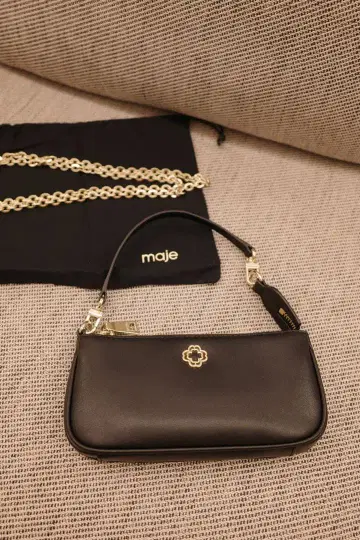 maje 블랙 숄더백 체인 포함