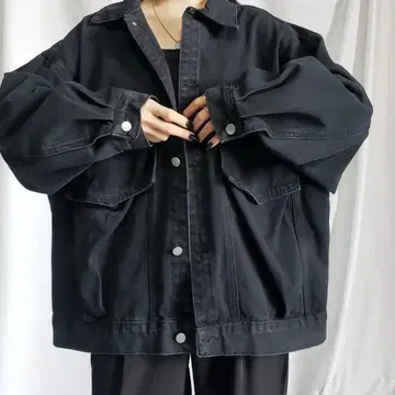 빅 실루엣 보이프렌드 워시 데님 자켓 me+emselect