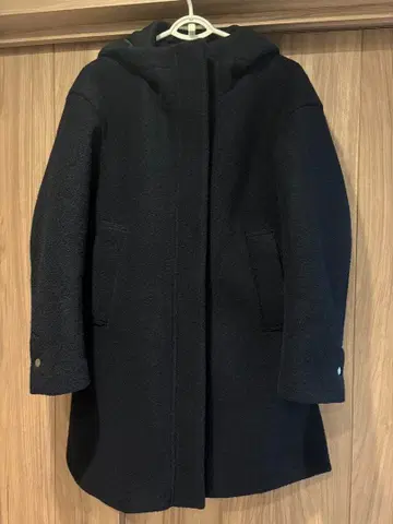 에스트네이션 울 후디드 롱 코트