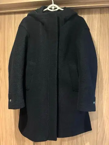 에스트네이션 울 후디드 롱 코트