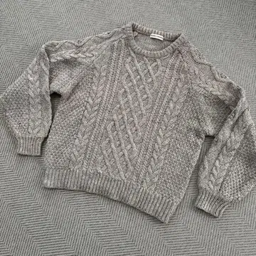 새상품급 RODEO CROWNS 래글런 케이블 니트 그레이 컬러 네프