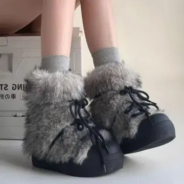 AsRiRe 복슬복슬 통굽 보아 부츠 어그 부츠