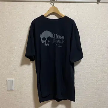 블랙 스컬 프린트 T셔츠 CREW