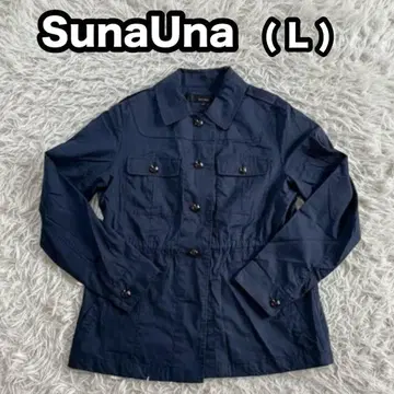[ SunaUna ] 수나우나 네이비 코튼 100% 라이트 자켓