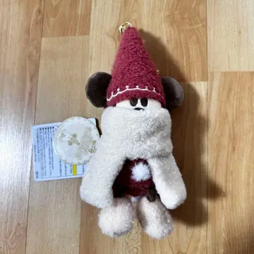 디즈니 크리스마스 리루리루 인형 배지 빨간색