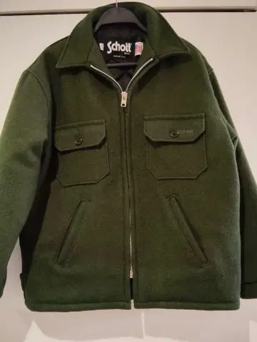 Schott 울 바시티 자켓 그린 38