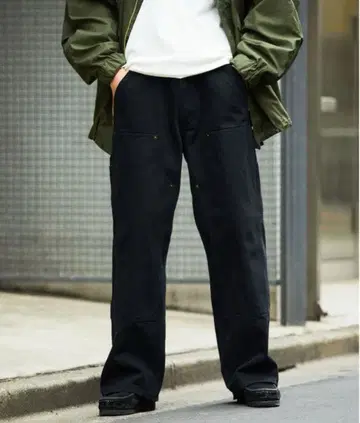 FREAK'S STORE 스트레이트 실루엣 와이드 더블니 데님