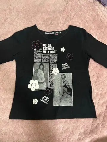 MARY QUANT LONDON 블랙 T셔츠