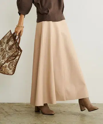 인조 가죽 플레어 스커트 하의 여성용 스커트 롱 기장 플레어