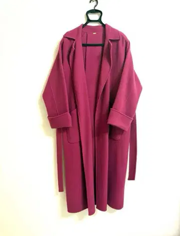 미라 오웬 접결 롱 트렌치코트 핑크