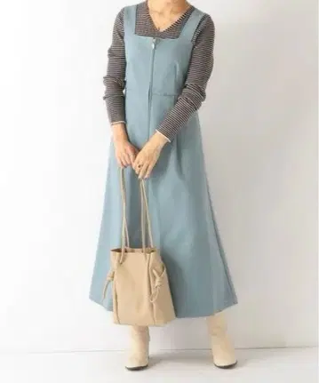 컨디션 최상 SHIPS any 뷔스티에 원피스 스커트 라이트 블루