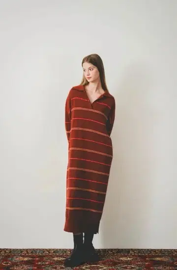 pinue 보더 니트 원피스