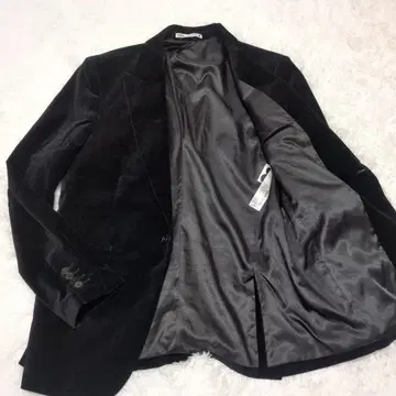 컨디션 최상 자라 벨로아 테일러드 자켓 50 블랙