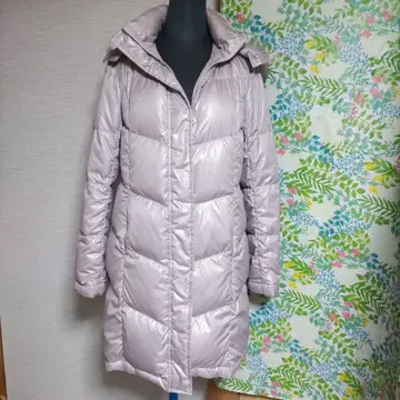 후드 부착 라이트 퍼플 다운 자켓