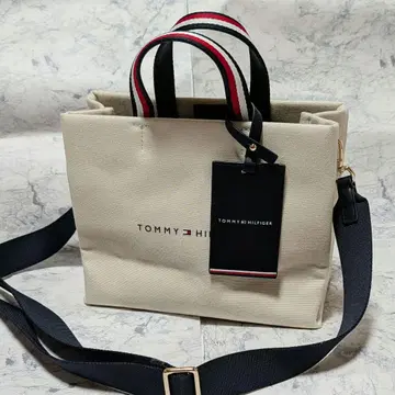 TOMMY HILFIGER 미디엄 데님 쇼핑백 토트백