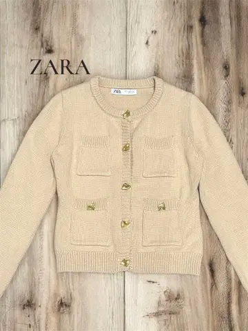 [ 미사용 ] ZARA 니트 가디건 상의 면 코튼 100% S 인기