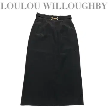 새상품급 LOULOU WILLOUGHBY 블랙 롱 스커트 벨트 포함
