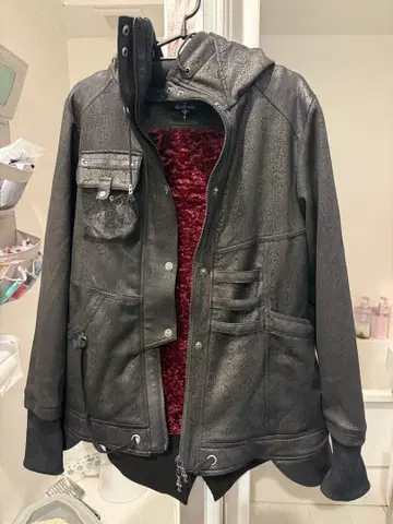 Ozz Croce 후드 부착 자켓 블랙