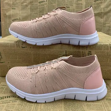 새상품 여성용 22.5cm 경량 슬립온 스니커즈 복숭아색 5338