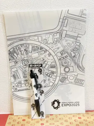 간사이 만박 미야쿠미야쿠 블랙 볼펜 클리어 파일 세트