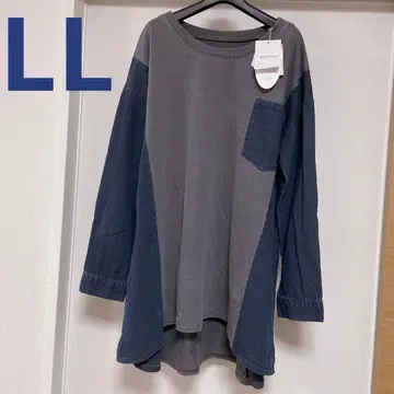 택 포함 미사용 새상품 LL 사이즈 데님 절개 튜닉 빅 사이즈 여성용