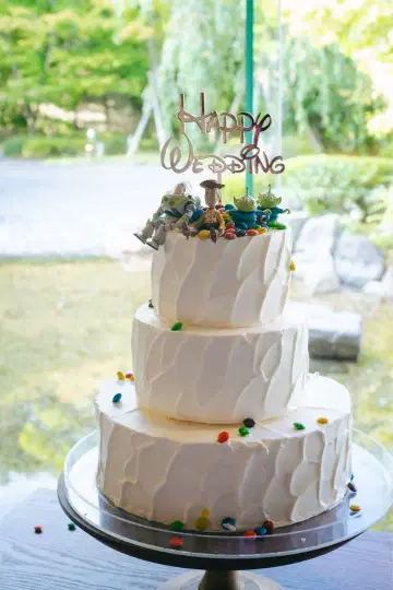 happywedding 케이크 토퍼 디즈니 로고 토이스토리