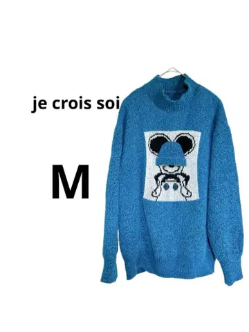 새상품급 조크 로이스와 미키마우스풍 터틀넥 스웨터 파랑