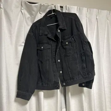 블랙 데님 자켓