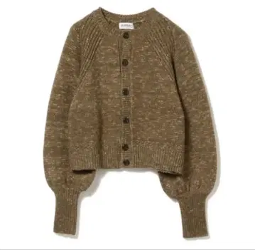 BEAMS BOY 5 게이지 엘르 패치 가디건 브라운