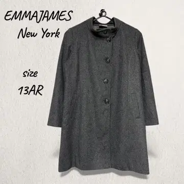 EMMAJAMES New York 그레이 울 코트 13AR