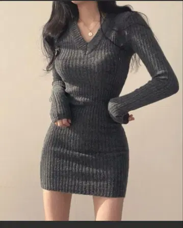 긴팔 니트 원피스