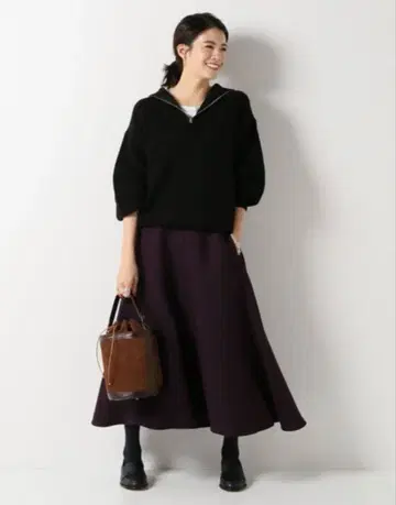 새상품급 IENA 이에나 형태 플레어 스커트 36 보르도