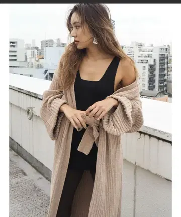 리브 베이지 롱 가디건 사이즈 F