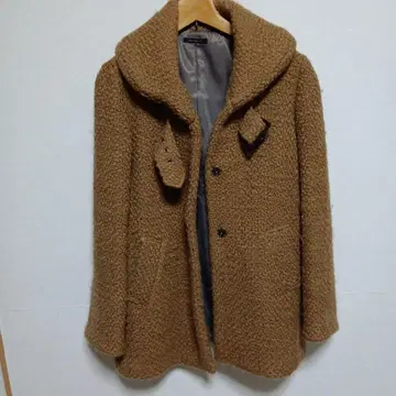 야마다야에서 구매하는 개성 있는 디자인 브라운 캐주얼 코트 큰 옷깃