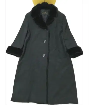 컨디션 최상 레리안 롱 코트 에코 퍼 플레어 루즈핏 9 블랙 고급