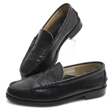 새상품급 KENFORD 엠보싱 주름 패턴 가죽 코인 로퍼 26cm 블랙